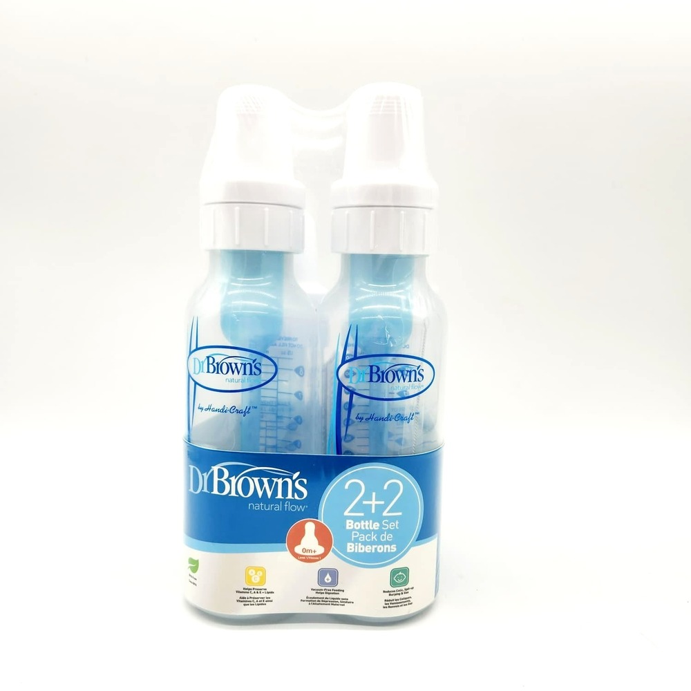 Dr. Brown's 4-Pack Bottles Set Anti-Colic 2x 8oz +‎ 2x 4oz BPA-Free